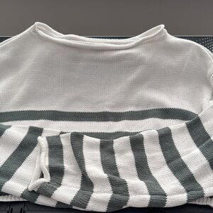 Striped green and off white  Sweater